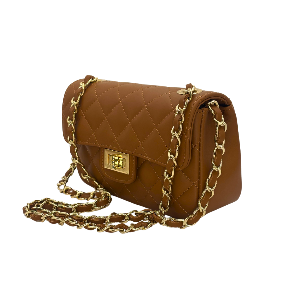 CM Mini Kelly Flap, Personalised Bag, in Tan Leather