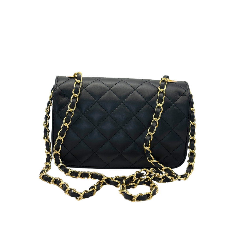 CM Mini Kelly Flap, Personalised Bag, in Black Leather