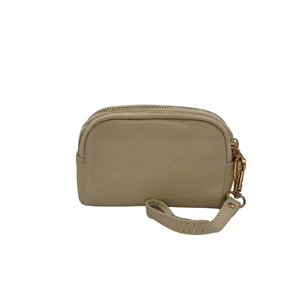 CM Mini Pochette, Personalised, in Beige Leather