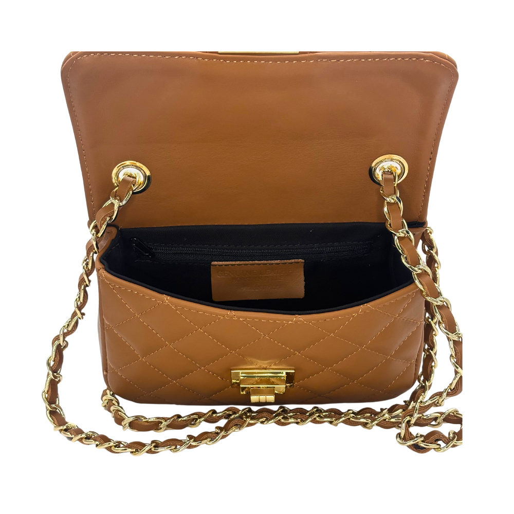 CM Mini Kelly Flap, Personalised Bag, in Tan Leather