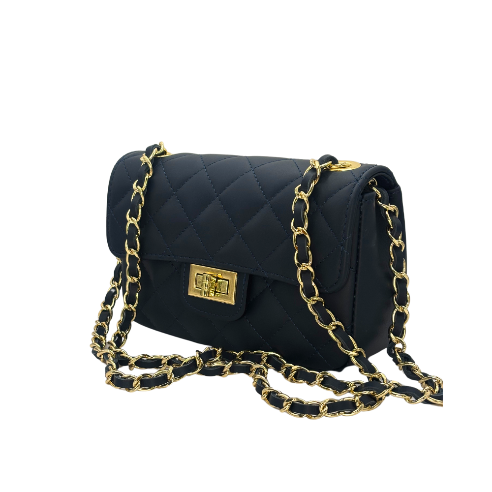CM Mini Kelly Flap, Personalised Bag, in Navy Leather