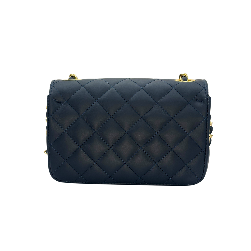 CM Mini Kelly Flap, Personalised Bag, in Navy Leather