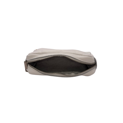 CM Makeup Bag, Personalised, in White Leather