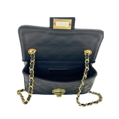 CM Mini Kelly Flap, Personalised Bag, in Black Leather