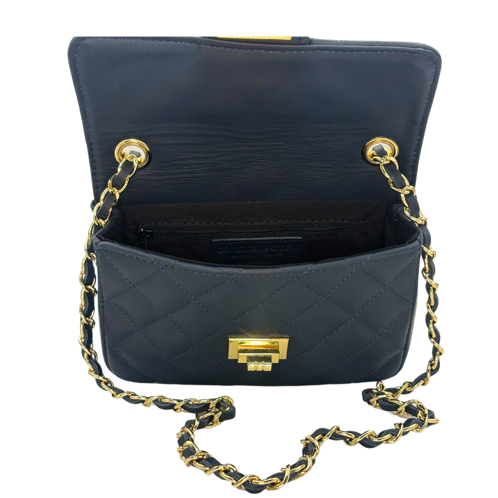 CM Mini Kelly Flap, Personalised Bag, in Navy Leather
