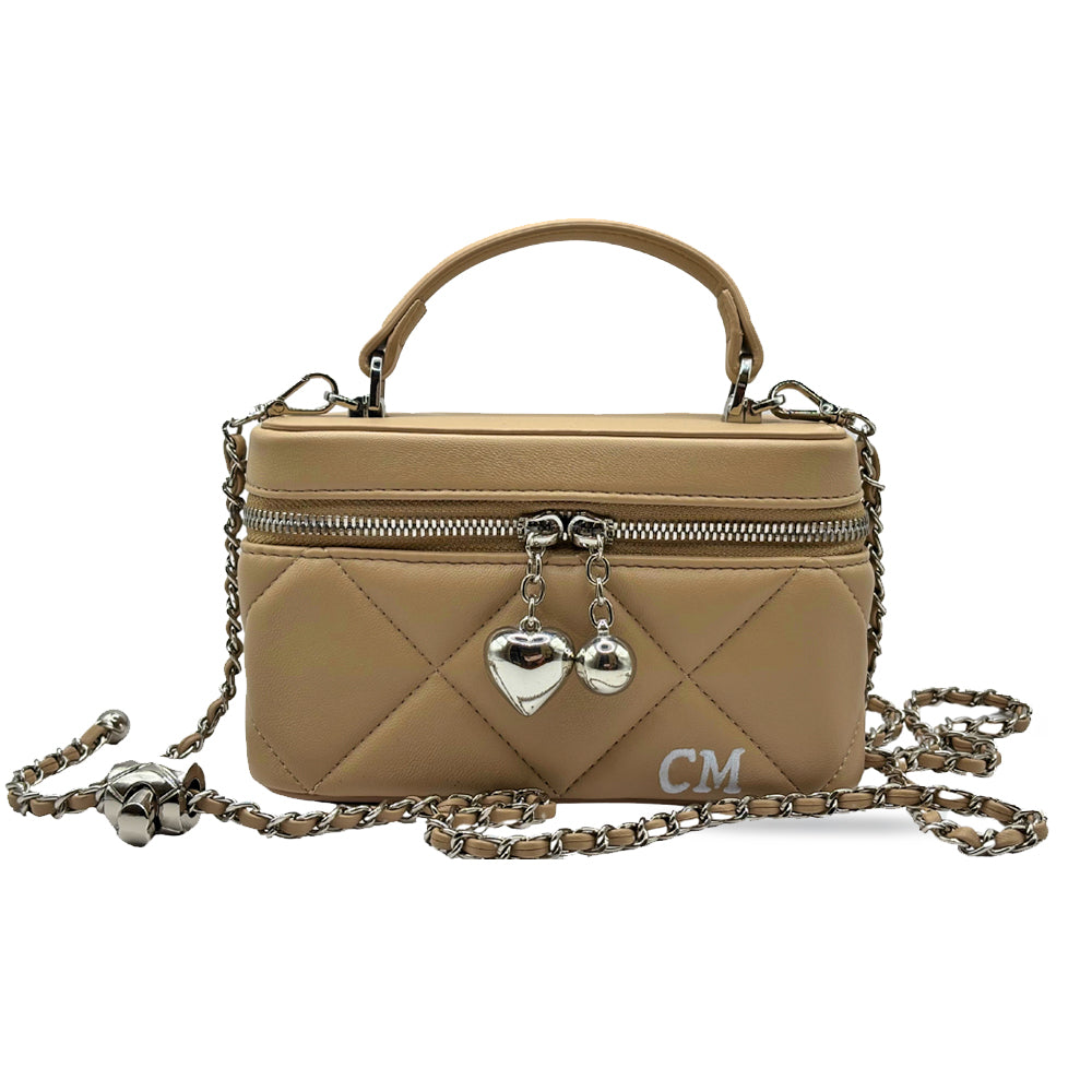 CM Mini Nicola, Personalised Bag, in Beige Leather