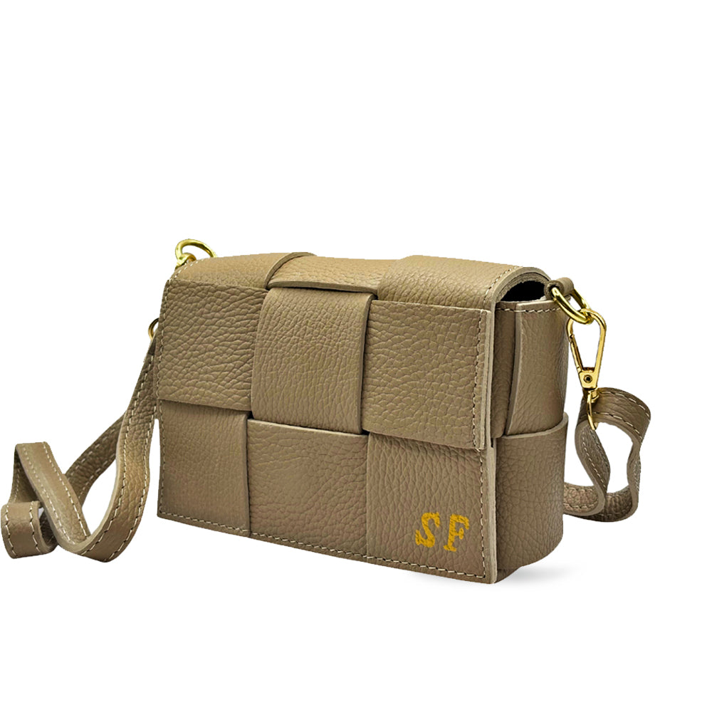 CM Mini Samantha, Personalised Bag, in Beige Leather