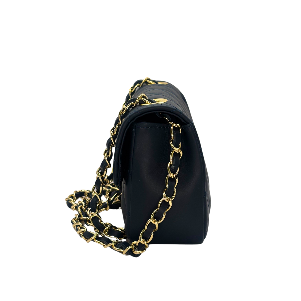 CM Mini Kelly Flap, Personalised Bag, in Navy Leather